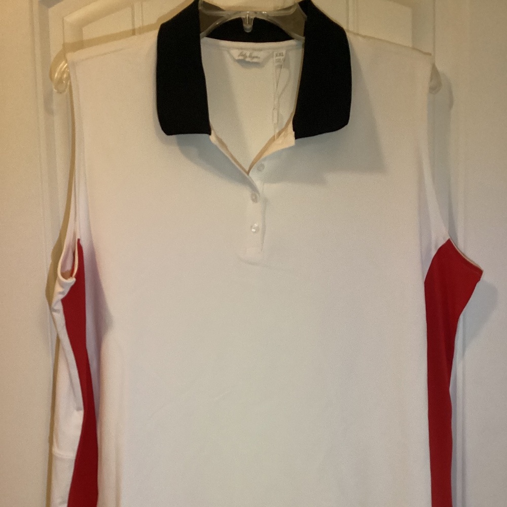 NWT Lady Hagen Women's Back Pleat Sleeveless Golf Polo